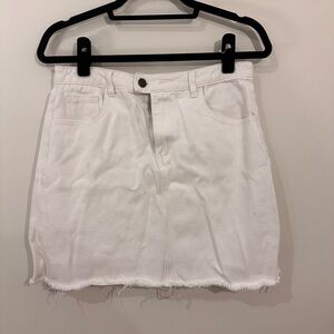 Sadie&Sage White Denim Mini Skirt
